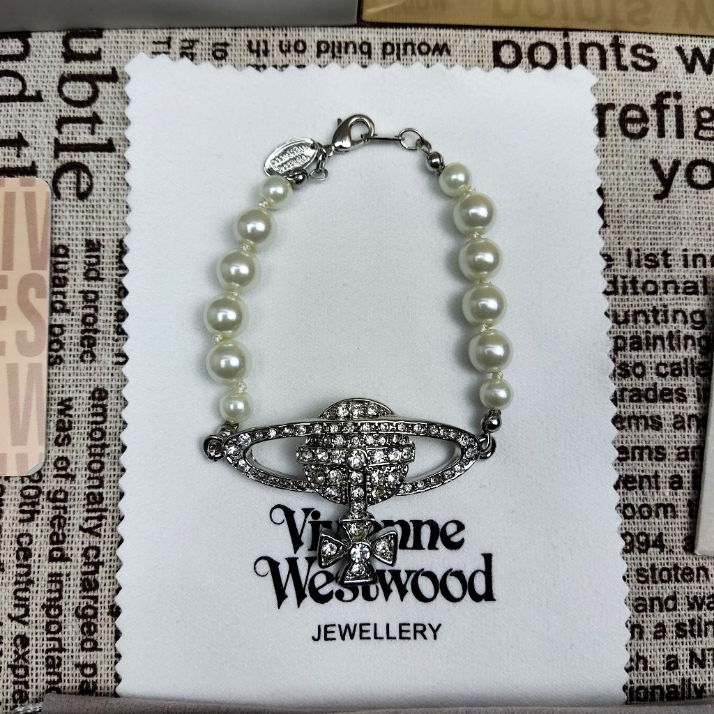 Vivienne Westwood Silver Orb Pearl Bracelet